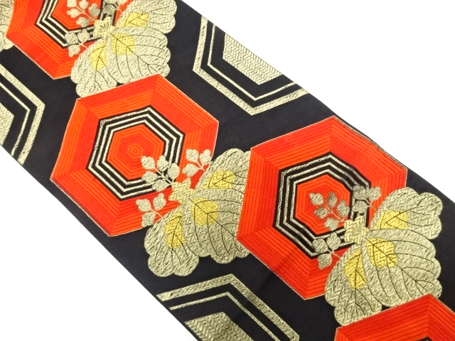 JAPANESE KIMONO / ANTIQUE FUKURO OBI / SILK / WOVEN PAULOWNIA